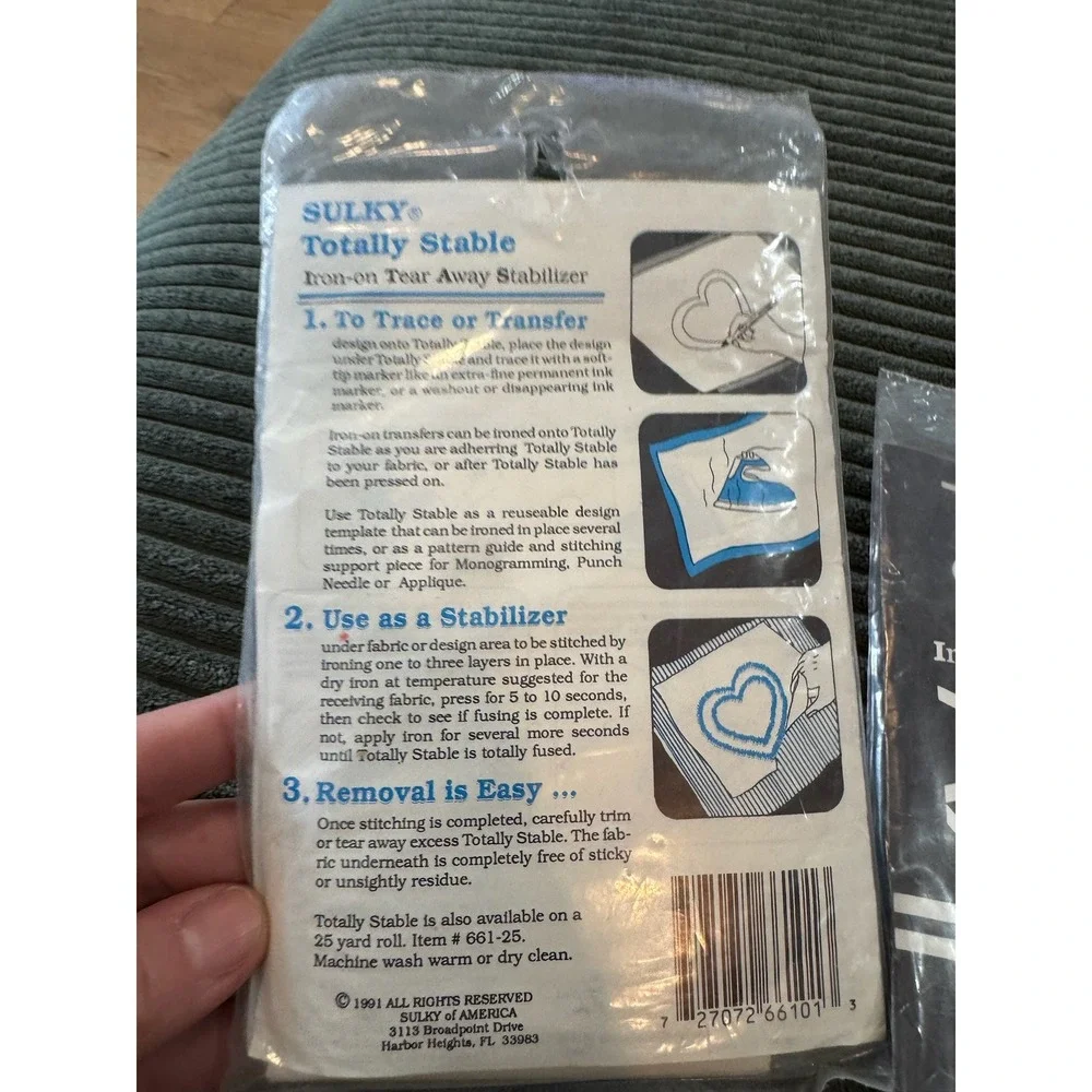 Sulky Totally Stable‎ Iron On Tear Away Stabilizer For Embroidery Sewing Crafts
